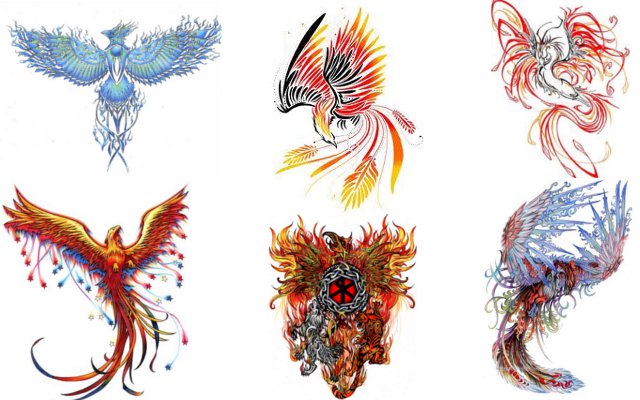 phoenix bird flame tattoo